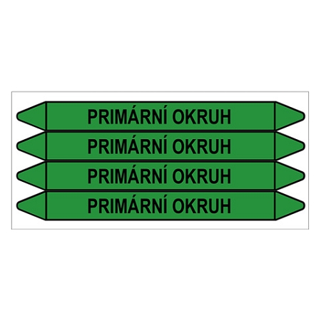 Značení potrubí, primární okruh,4 ks, 250 × 26 mm